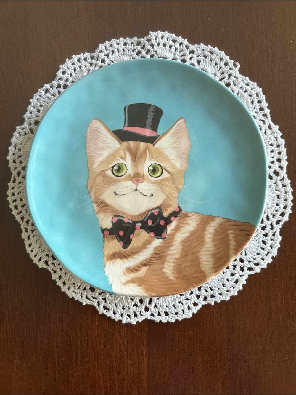 Pier 1 imports Party Cats Collection Top Hat Cat Salad Plate NWOT